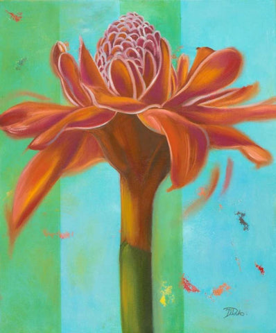 Exotica III White Modern Wood Framed Art Print with Double Matting by Pinto, Patricia