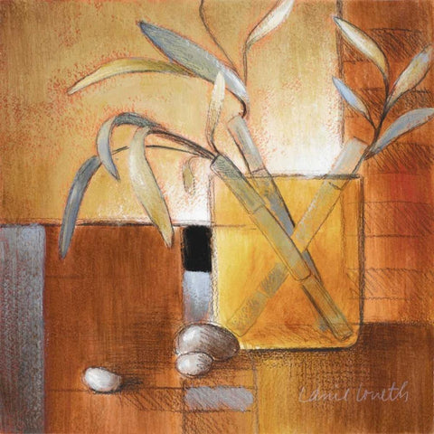 Afternoon Bamboo Leaves III Black Ornate Wood Framed Art Print with Double Matting by Loreth, Lanie