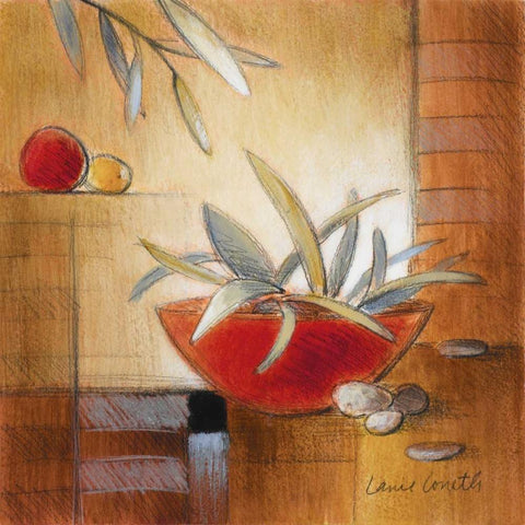 Afternoon Bamboo Leaves IV Gold Ornate Wood Framed Art Print with Double Matting by Loreth, Lanie