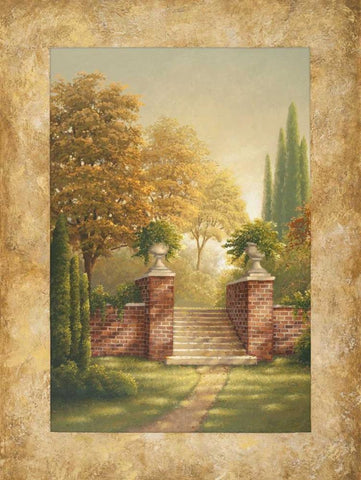 Autumn Light I Black Ornate Wood Framed Art Print with Double Matting by Marcon, Michael