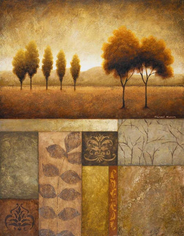 Plainview I White Modern Wood Framed Art Print with Double Matting by Marcon, Michael