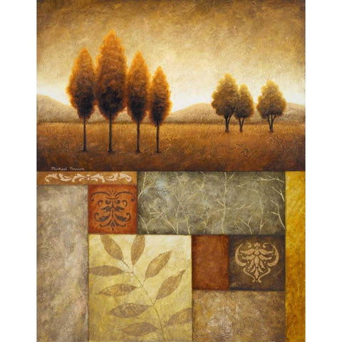 Plainview II Black Modern Wood Framed Art Print with Double Matting by Marcon, Michael