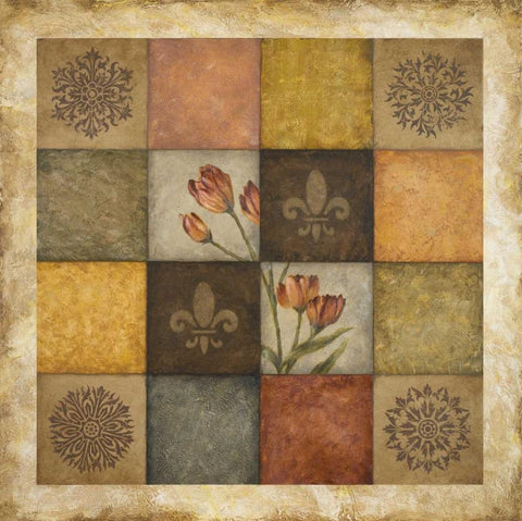 Color Swatch Blossom II Black Ornate Wood Framed Art Print with Double Matting by Marcon, Michael