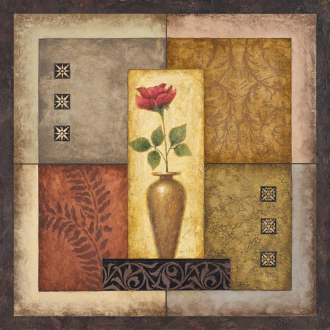 Simple Flower I Black Ornate Wood Framed Art Print with Double Matting by Marcon, Michael