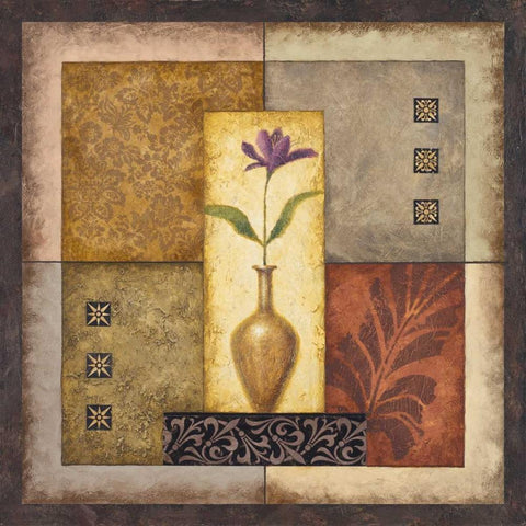 Simple Flower II White Modern Wood Framed Art Print with Double Matting by Marcon, Michael