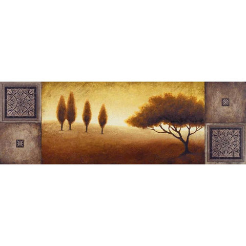Warm Horizon I Black Modern Wood Framed Art Print by Marcon, Michael