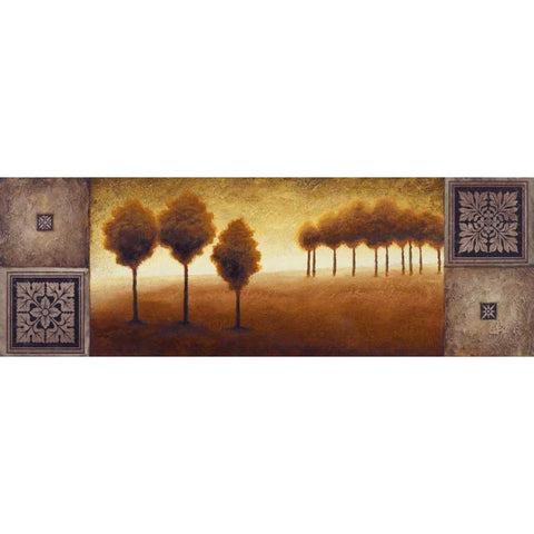 Warm Horizon II Gold Ornate Wood Framed Art Print with Double Matting by Marcon, Michael