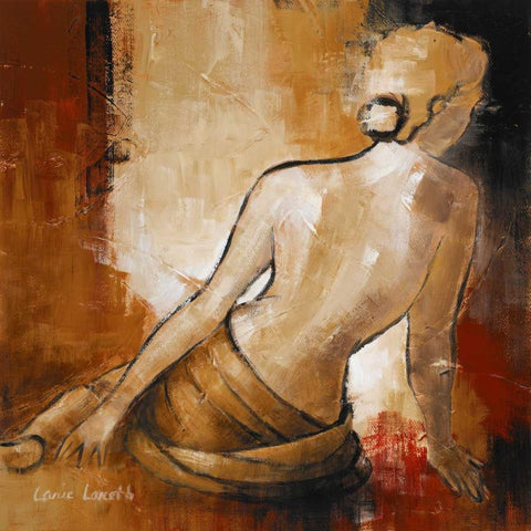 Seated Woman I Black Modern Wood Framed Art Print with Double Matting by Loreth, Lanie