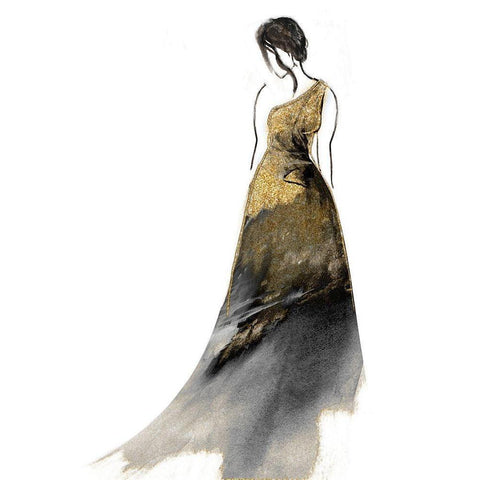 Dress Glam Black Modern Wood Framed Art Print with Double Matting by Loreth, Lanie