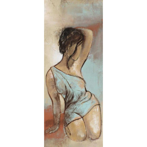 Seated Woman Panel II White Modern Wood Framed Art Print by Loreth, Lanie