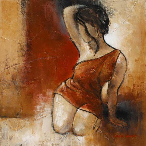 Seated Woman II Gold Ornate Wood Framed Art Print with Double Matting by Loreth, Lanie