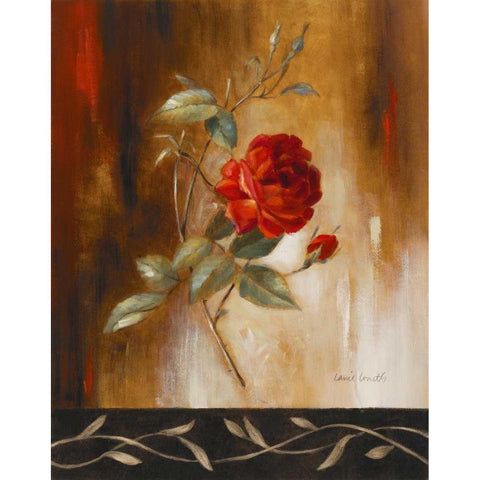 Crimson Rose I Black Modern Wood Framed Art Print with Double Matting by Loreth, Lanie