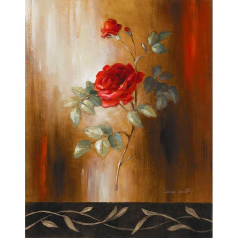 Crimson Rose II White Modern Wood Framed Art Print by Loreth, Lanie