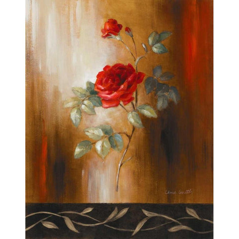 Crimson Rose II Black Modern Wood Framed Art Print with Double Matting by Loreth, Lanie