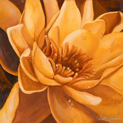 Flor de Loto II Black Ornate Wood Framed Art Print with Double Matting by Arenas, Nelly