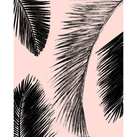 BarÃº Palm Pattern on Blush I Black Modern Wood Framed Art Print by Pinto, Patricia