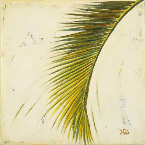 BarÃº Palm II White Modern Wood Framed Art Print with Double Matting by Pinto, Patricia