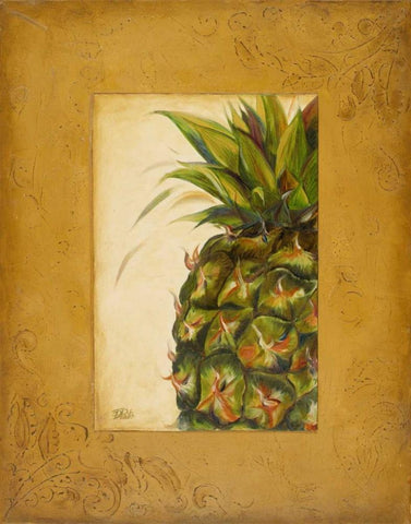 Media PiÃ±a I White Modern Wood Framed Art Print with Double Matting by Pinto, Patricia