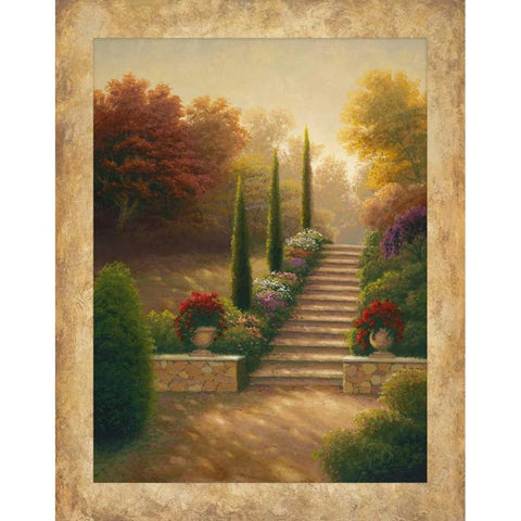 Viola Gardens Black Modern Wood Framed Art Print with Double Matting by Marcon, Michael