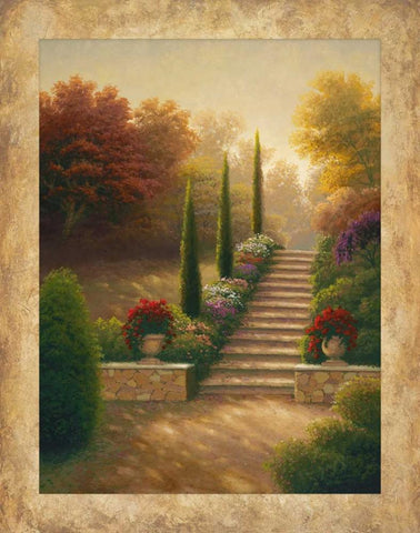 Viola Gardens Black Ornate Wood Framed Art Print with Double Matting by Marcon, Michael