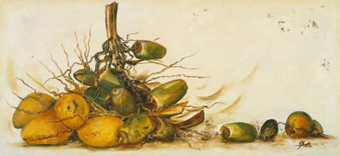 Racimo de Cocos III Black Ornate Wood Framed Art Print with Double Matting by Pinto, Patricia