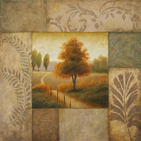 Warm Season I Black Modern Wood Framed Art Print with Double Matting by Marcon, Michael