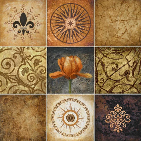 Rod Iron I Black Ornate Wood Framed Art Print with Double Matting by Marcon, Michael