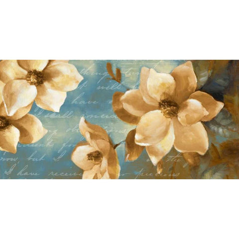 Magnolia Aglow I Gold Ornate Wood Framed Art Print with Double Matting by Loreth, Lanie