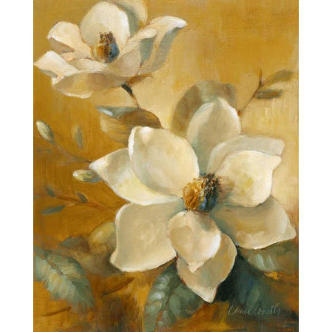 Magnolias Aglow at Sunset I White Modern Wood Framed Art Print by Loreth, Lanie