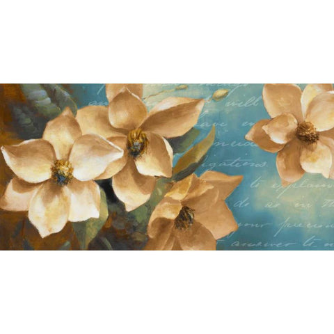 Magnolia Aglow II Gold Ornate Wood Framed Art Print with Double Matting by Loreth, Lanie