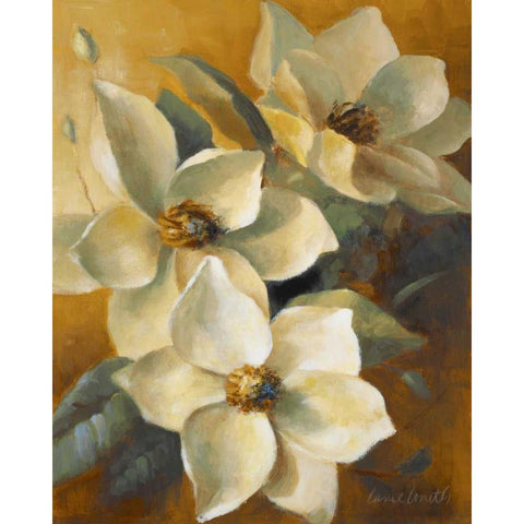 Magnolias Aglow at Sunset II Black Modern Wood Framed Art Print by Loreth, Lanie