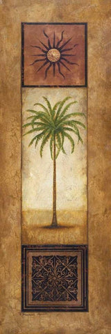 Palm In The Sunlight White Modern Wood Framed Art Print with Double Matting by Marcon, Michael