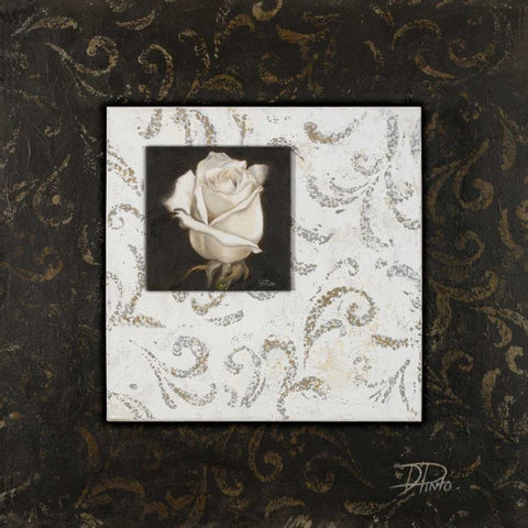 Ornaments and Rose I Gold Ornate Wood Framed Art Print with Double Matting by Pinto, Patricia