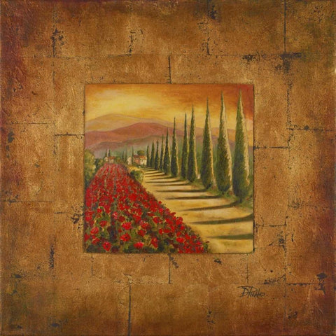 Bella Toscana I Black Ornate Wood Framed Art Print with Double Matting by Pinto, Patricia