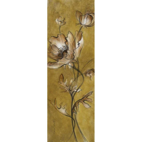 Translucent Poppies on Gold White Modern Wood Framed Art Print by Loreth, Lanie