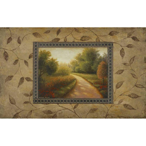 New Country Road Gold Ornate Wood Framed Art Print with Double Matting by Marcon, Michael