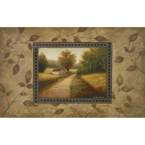 New Country Glimpse Black Modern Wood Framed Art Print with Double Matting by Marcon, Michael