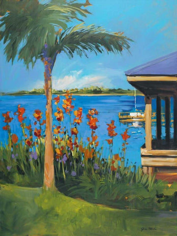 The Lake White Modern Wood Framed Art Print with Double Matting by Slivka, Jane