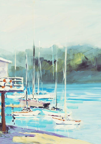 Bait Shack White Modern Wood Framed Art Print with Double Matting by Slivka, Jane