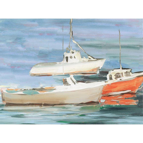 Atlantic Sailboats Black Modern Wood Framed Art Print by Slivka, Jane