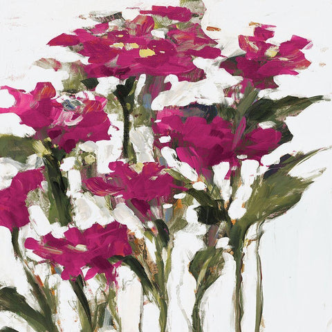 Plum Wild Flowers Black Modern Wood Framed Art Print by Slivka, Jane