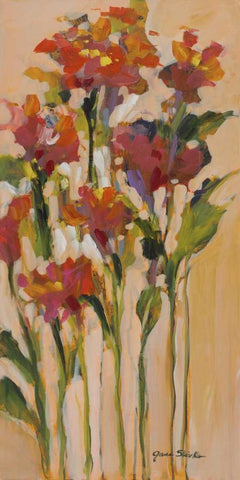 Wild Flowers I White Modern Wood Framed Art Print with Double Matting by Slivka, Jane
