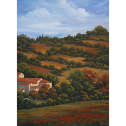 Italian Countryside II Gold Ornate Wood Framed Art Print with Double Matting by Rhyan, Vivien