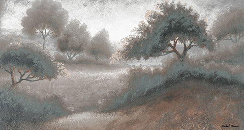 Muted Landscape White Modern Wood Framed Art Print with Double Matting by Marcon, Michael