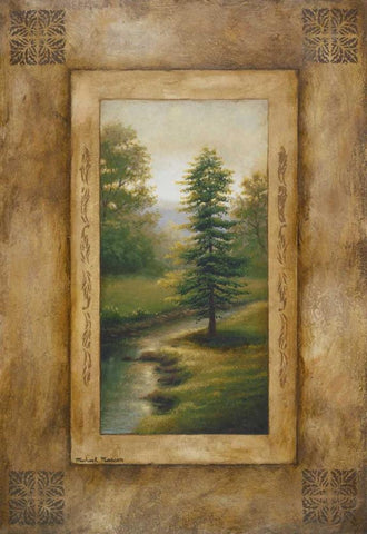 Marshfield Morning Black Ornate Wood Framed Art Print with Double Matting by Marcon, Michael