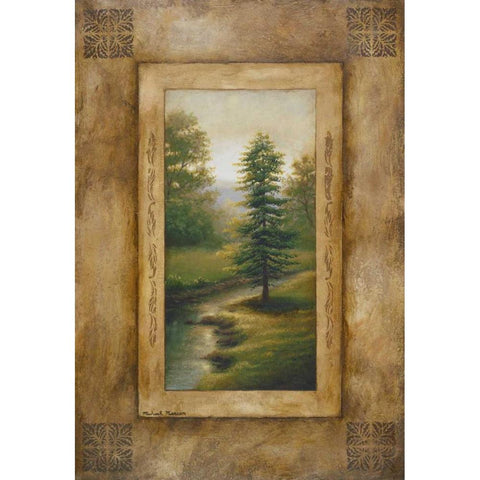 Marshfield Morning Black Modern Wood Framed Art Print with Double Matting by Marcon, Michael