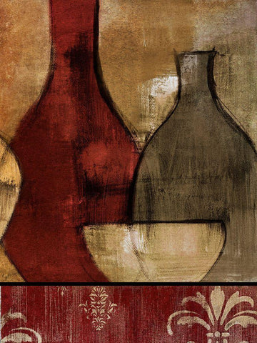 Glass Gathering with Red II Black Ornate Wood Framed Art Print with Double Matting by Loreth, Lanie