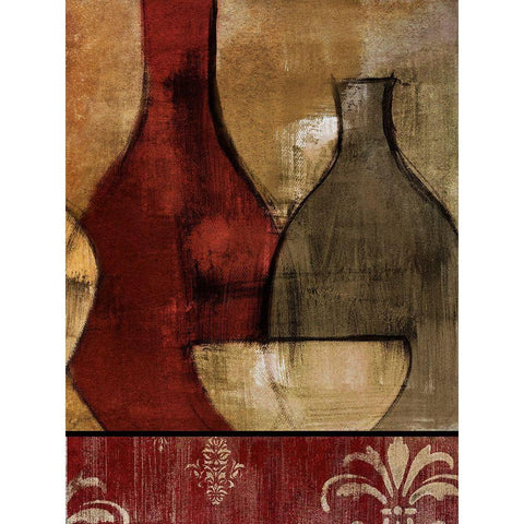 Glass Gathering with Red II Black Modern Wood Framed Art Print with Double Matting by Loreth, Lanie