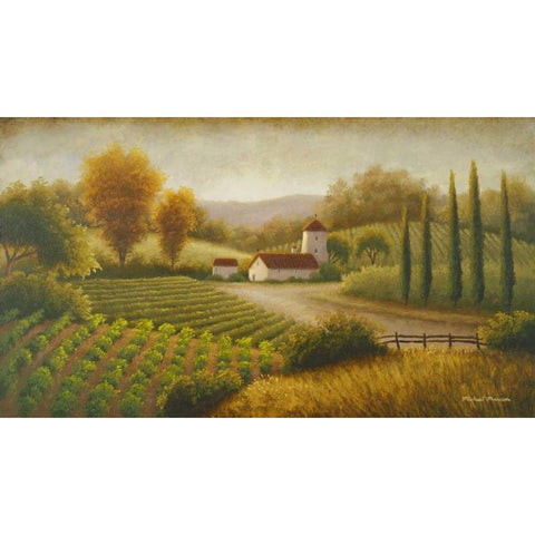 Vineyard In The Sun II Gold Ornate Wood Framed Art Print with Double Matting by Marcon, Michael