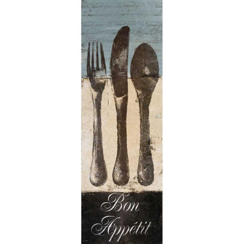 Bon Appetit Black Modern Wood Framed Art Print with Double Matting by Loreth, Lanie